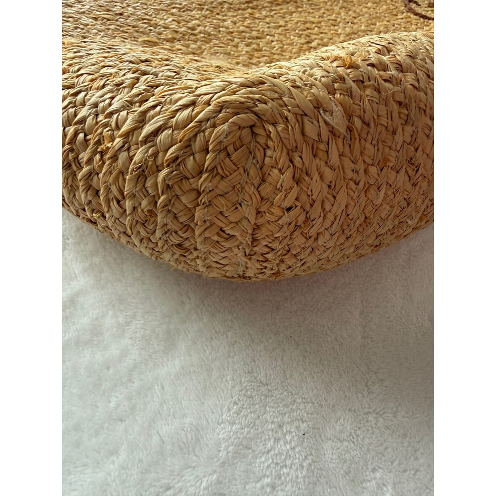 Coach Bleecker Natural Straw Tan Leather Floral Summer Bag MO0868-F13373 - Picture 8 of 16